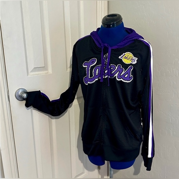 NBA Jackets & Blazers - Los Angeles Lakers G-III 4Her by Carl Banks Women's Foil Mesh Full-Zip Hoodie